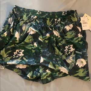Green Floral Lounge Shorts